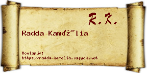 Radda Kamélia névjegykártya